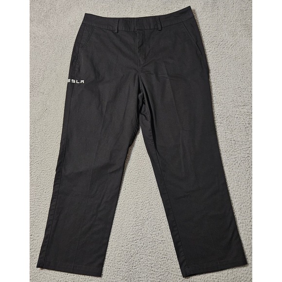 Tesla Employee Technician Work Uniform Polyester Pants Men's 36x28 Black Cotton - Picture 1 of 7